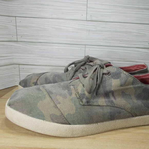 TOMS Green Camo Canvas Casual Shoes Men's 12 - Picture 1 of 5